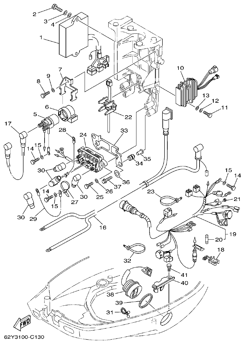 Yamaha F50A, FT50B ELECTRICAL 2 parts diagram
